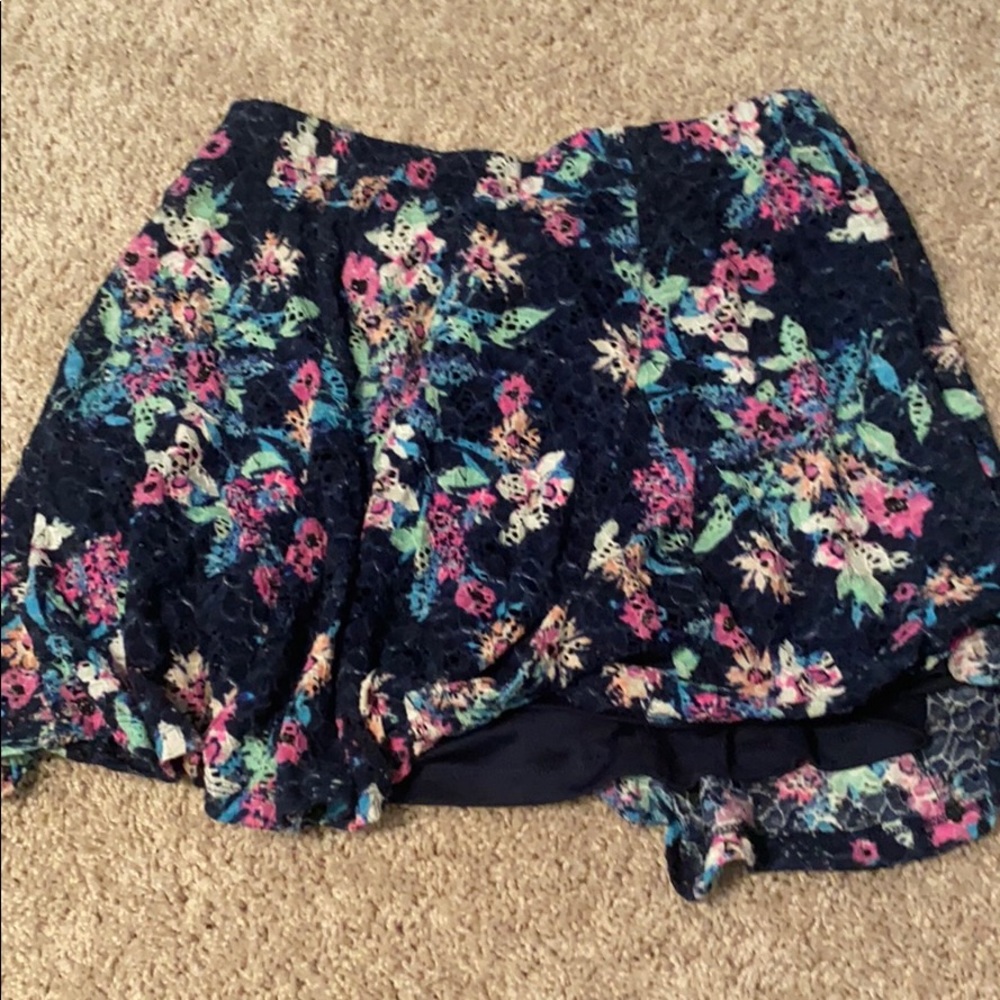 Lace floral skater skirt